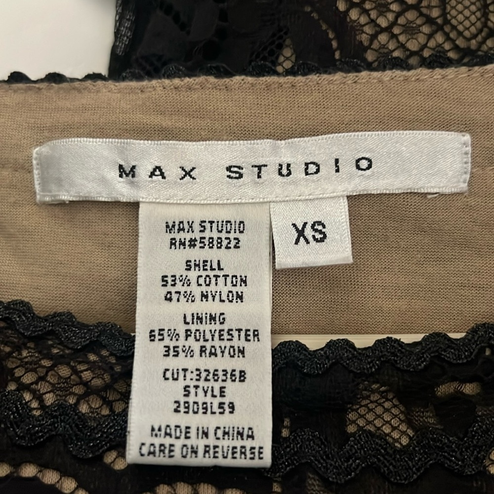 Max Studio, black lace dress, XS (long sleeve lace overlay) - Picture 3 of 6